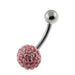 Multi Crystal Genuine CZ Belly Bar - Monster Piercing