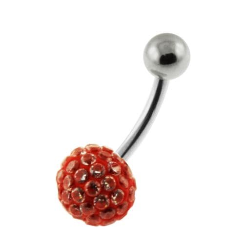 Multi Crystal Genuine CZ Belly Bar - Monster Piercing