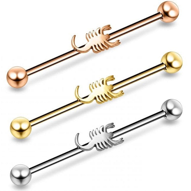 316L Surgical Steel Scorpion Industrial Barbell - Monster Piercing