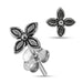 925 Sterling Silver Oxidised Ear Stud - Monster Piercing