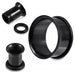 SS Black Single Flared with 'O' Ring Ear Plug - Monster Piercing