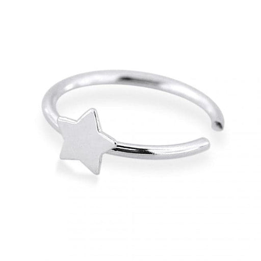 925 Sterling Silver Seamless Star Nose Hoop Ring - Monster Piercing