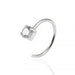 925 Sterling Silver Round Jewelled Claw Set Open Hoop Nose Ring - Monster Piercing