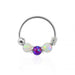 925 Sterling Silver with Opal Beads Hoop Nose Ring - Monster Piercing