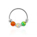 925 Sterling Silver with Opal Beads Hoop Nose Ring - Monster Piercing