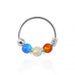 925 Sterling Silver with Opal Beads Hoop Nose Ring - Monster Piercing