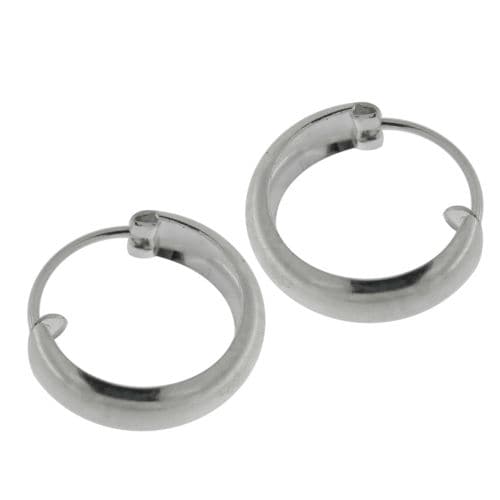 925 Sterling Silver Classic Plain Hoop Earring - Monster Piercing