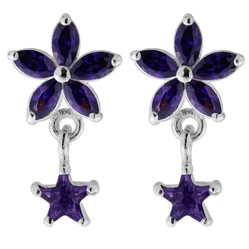 Jewelled Flower Filigree with Star Ear Ring - Monster Piercing