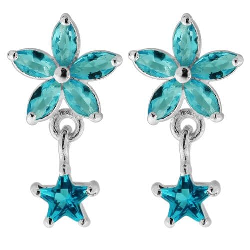 Jewelled Flower Filigree with Star Ear Ring - Monster Piercing