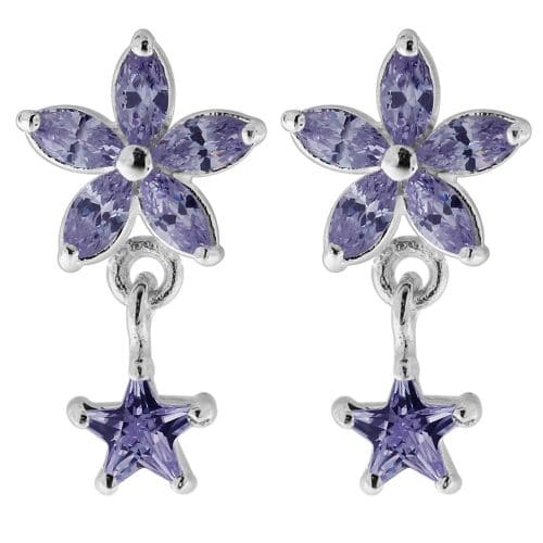 Jewelled Flower Filigree with Star Ear Ring - Monster Piercing