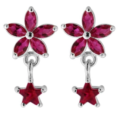 Jewelled Flower Filigree with Star Ear Ring - Monster Piercing