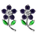 Jewelled Daisy with Leaf Ear Stud - Monster Piercing