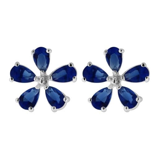 925 Sterling Silver Jewelled Flower Ear Stud - Monster Piercing