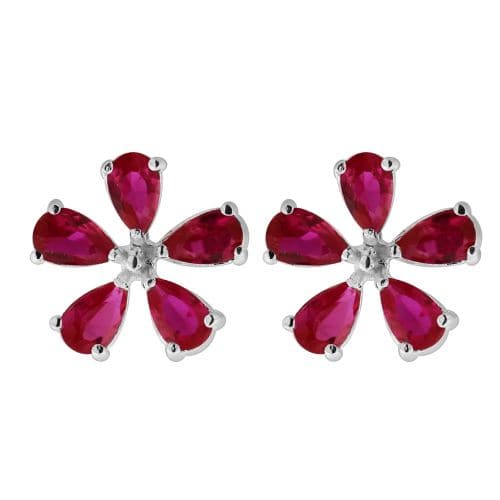 925 Sterling Silver Jewelled Flower Ear Stud - Monster Piercing