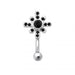 Jewelled Evening Star Curved Barbell Eyebrow | Rook | Bridge Ring - Monster Piercing