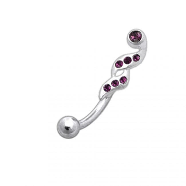 Jewelled Fancy Twiner Curved Barbell Eyebrow | Rook | Bridge Ring - Monster Piercing