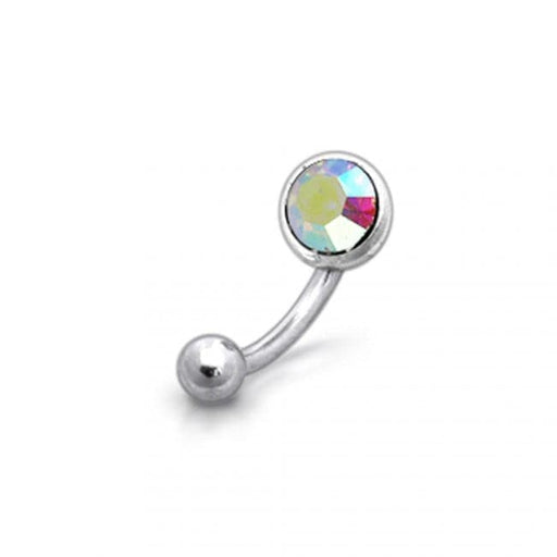 Jewelled Titanium Curved Barbell Eyebrow | Rook | Bridge Ring - Monster Piercing