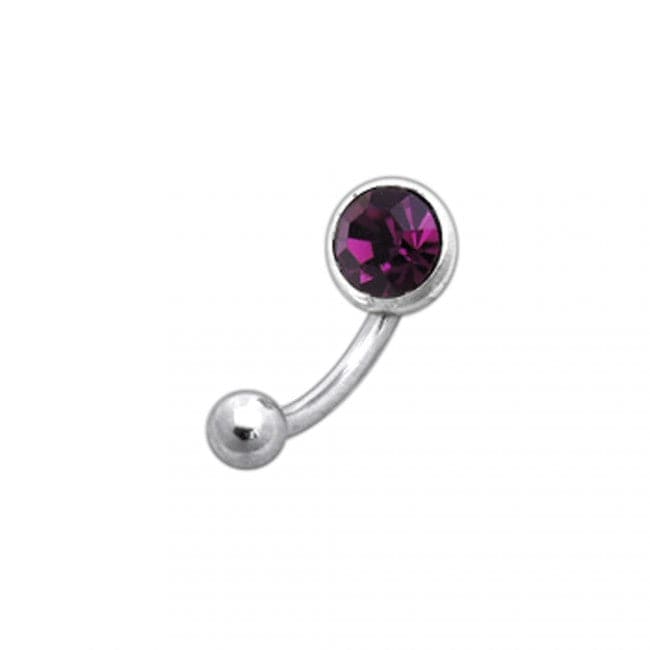 Jewelled Titanium Curved Barbell Eyebrow | Rook | Bridge Ring