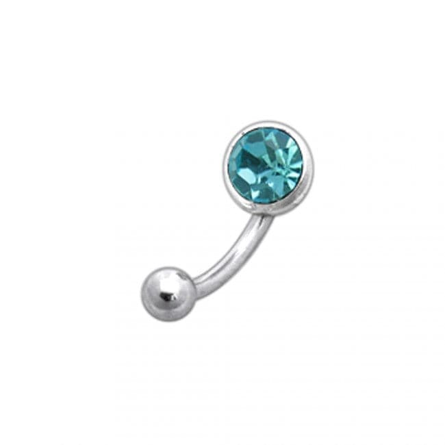 Jewelled Titanium Curved Barbell Eyebrow | Rook | Bridge Ring - Monster Piercing