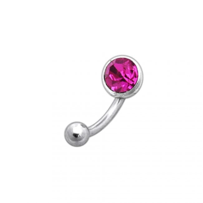 Jewelled Titanium Curved Barbell Eyebrow | Rook | Bridge Ring - Monster Piercing