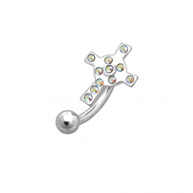 Jewelled Curved Barbell Eyebrow | Rook | Bridge Ring - Monster Piercing