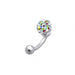 Jewelled Flower Curved Barbell Eyebrow | Rook | Bridge Ring - Monster Piercing