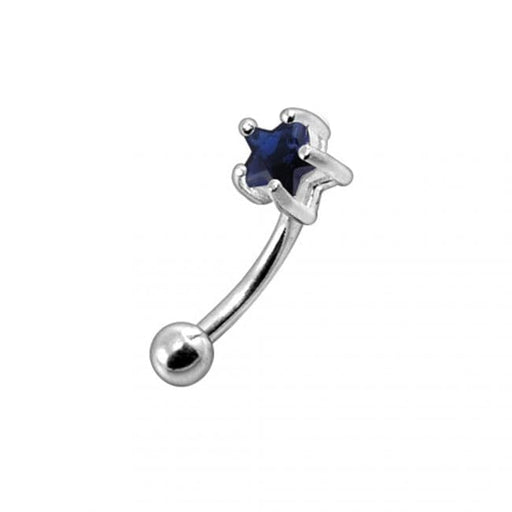 Jewelled Star Curved Barbell Eyebrow | Rook | Bridge Ring - Monster Piercing