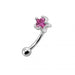 Jewelled Star Curved Barbell Eyebrow | Rook | Bridge Ring - Monster Piercing