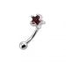 Jewelled Star Curved Barbell Eyebrow | Rook | Bridge Ring - Monster Piercing