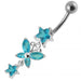 Star with Butterfly Dangling Belly Ring - Monster Piercing