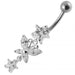 Star with Butterfly Dangling Belly Ring - Monster Piercing