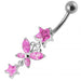 Star with Butterfly Dangling Belly Ring - Monster Piercing