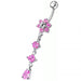 Flower Dangling Surgical Grade Steel Curved Bar Belly Ring - Monster Piercing