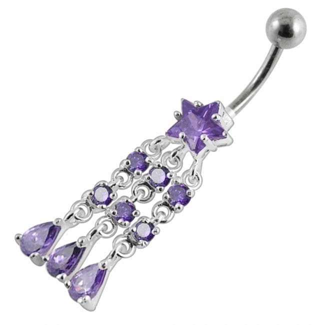 Chandelier Star Dangling Belly Ring - Monster Piercing