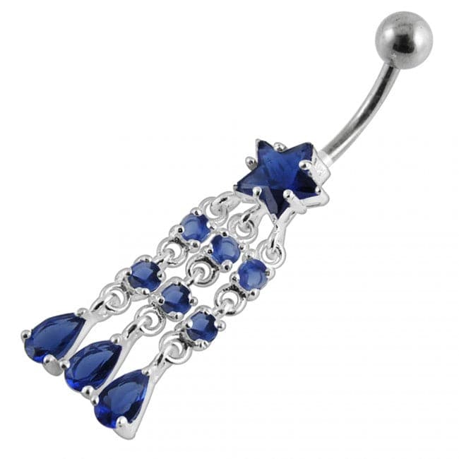 Chandelier Star Dangling Belly Ring - Monster Piercing