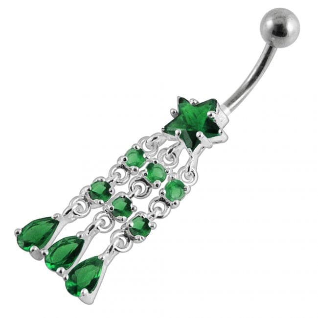 Chandelier Star Dangling Belly Ring - Monster Piercing