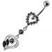 Double Heart Dangling Belly Ring - Monster Piercing