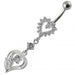 Double Heart Dangling Belly Ring - Monster Piercing