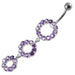 Triple Ring Dangling Belly Ring - Monster Piercing