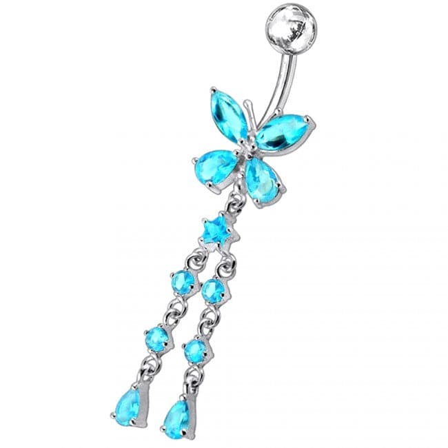 Butterfly With Twin Dangling Belly Ring - Monster Piercing