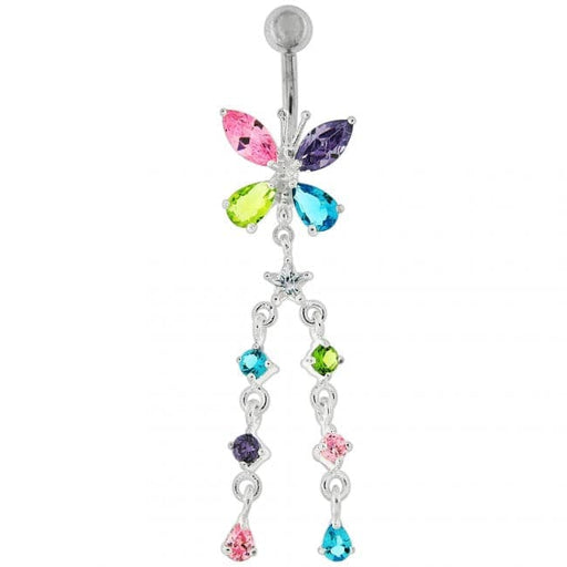 Butterfly With Twin Dangling Belly Ring - Monster Piercing