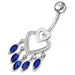 Chandelier Heart Dangling Belly Ring - Monster Piercing