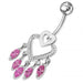 Chandelier Heart Dangling Belly Ring - Monster Piercing