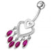 Chandelier Heart Dangling Belly Ring - Monster Piercing