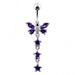 Butterfly With Star Dangling Belly Ring - Monster Piercing