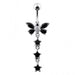 Butterfly With Star Dangling Belly Ring - Monster Piercing