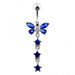 Butterfly With Star Dangling Belly Ring - Monster Piercing