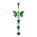 Butterfly With Star Dangling Belly Ring - Monster Piercing