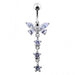 Butterfly With Star Dangling Belly Ring - Monster Piercing