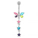 Butterfly With Star Dangling Belly Ring - Monster Piercing